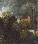 View in  Garden at Hampstead,with a Red House beyond